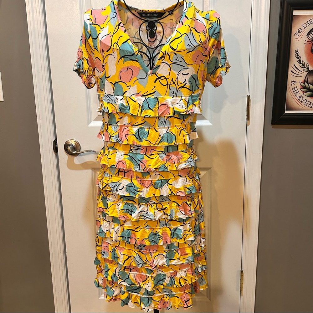 Colleen Lopez Empire Dress with Ruffle Tiers